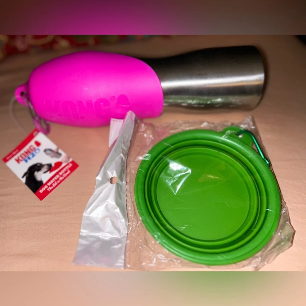 Brand New KONG water Bottle and Collapsible food dish